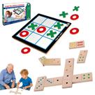 Jogo da Velha Tabuleiro Domino Pedagogico Resistente Madeira