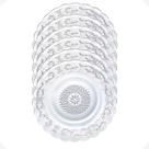 Jogo De 06 Pratos Fundo De Vidro Transparente Resistente
