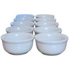 Jogo de 10 Cumbucas/Tigelas de Porcelana Branca - 120ml