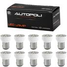 Jogo de 10 Lâmpadas AutoPoli Led Bay15d 1034 2 Polos Branco 35w 12v 420 Lúmens Ap1293 Luz de Freio Automotivo