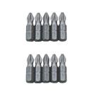 Jogo de 10 Peças Bits Philips CRV 25mm Parafusadeira Fertak