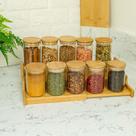 Jogo De 10 Potes Herméticos De Vidro Tampa De Bambu - 250 Ml Jogo De 10 Potes Herméticos De Vidro Tampa De Bambu - 250 Ml