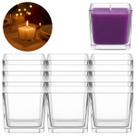Jogo de 12 Castiçais Vidro Quadrado Para Mesa Jantar