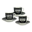 Jogo de 12 peças Cine Mood Coffee para cafe em porcelana 90ml - Dynasty - Full Fit