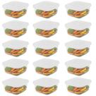 Jogo de 15 potes quadrados mini, kit pote BPA free. Conjunto potinhos fitness.