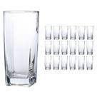 Jogo De 18 Copos Vidro Bali Quadrado Luxo 320ml Transparente