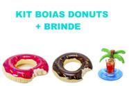 Jogo de 2 Boias de Donut Chocolate E Morango + Presente Lindo