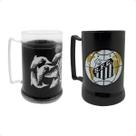 Jogo de 2 Caneca de Gel do Santos de 300ml e 400ml Preta Oficial
