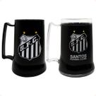 Jogo de 2 Caneca de Gel do Santos de 400ml Preta Oficial