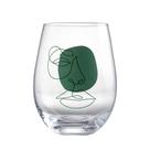 Jogo de 2 copos Faces em vidro 550ml laranja e verde -L Hermitage