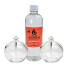 Jogo De 2 Lamparinas Decorativas Bolas 100 ml + 1 Frasco Fluido 500ml