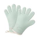 Jogo de 2 luvas térmicas de silicone impermeáveis e antiderrapantes, verde
