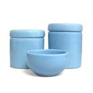 Jogo De 2 Potes E Cumbuca Para Kit Higiênico Bebê Azul Bonelli