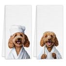Jogo de 2 toalhas de mão FIicy com cachorro Goldendoodle 40,5 x 61 cm Jogo de 2 toalhas de mão FIicy com cachorro Goldendoodle 40,5 x 61 cm