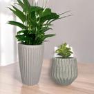 Jogo de 2 Vasos para plantas luxo decoração de casa e jardim romana e origami