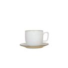 Jogo de 2 Xícaras de Chá C/Pires Talita Branco 200ml - Porcelana - Mai Home
