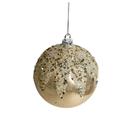 Jogo De 3 Bolas De Natal Champagne Detalhes Brilho 10cm Jogo De 3 Bolas De Natal Champagne Detalhes Brilho 10cm