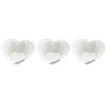 Jogo de 3 bowls coracao em porcelana L9,9xP9,2xA4cm
