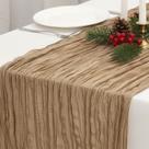 Jogo de 3 Caminhos de Mesa Fixwal em Gaze Nude 89x305 cm