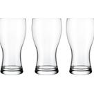 Jogo de 3 Copos para Cerveja 285ml Vidro transparente resistente Base reforçada bares restaurantes