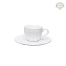 Jogo de 3 xícaras de cafe com pires de porcelana oxford 75 ml mia pérola Jogo de 3 xícaras de cafe com pires de porcelana oxford 75 ml mia pérola