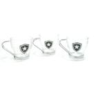Jogo de 3 xícaras de vidro 160ml - botafogo