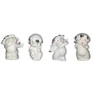 Jogo de 4 Anjinhos de Porcelana Branco Decorativo 08cm