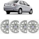 Jogo De 4 Calota Fiesta Hatch 2011 A 2013 Aro 14 4un Cb1017pta Com Emblema