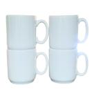 Jogo de 4 Canecas de Porcelana Branca 150ml - Kit Elegante