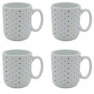 Jogo de 4 Canecas de Porcelana Poá Colorido - 150ml