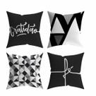 Jogo de 4 Capas de Almofadas Decorativas Fé 45x45cm Jogo de 4 Capas de Almofadas Decorativas Fé 45x45cm