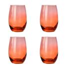 Jogo de 4 Copos em Cristal Laranja 510ml
