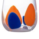 Jogo de 4 copos Petala em vidro 480ml laranja/azul/branco -Fracalanza