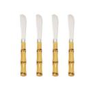 Jogo de 4 Espatulas em ACO INOX com Cabo Plastico Bambu DYNASTY 24338