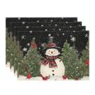 Jogo de 4 Jogos Americanos Artoid Mode Boneco de Neve e Árvores 30x46 cm