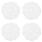 Jogo de 4 Sousplats de Crochê em Algodão Branco 20 cm WLLHYF