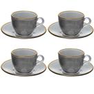 Jogo De 4 Xícaras Café 85ml Cristal Preto Menfis Hauskraft