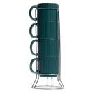 Jogo de 4 xícaras Chá Striatto Cerâmica Esmeralda 170ml -L Hermitage
