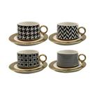Jogo De 4 Xícaras Para Café 100ml New Bone Motif Lhermitge - LHermitage