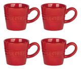 Jogo De 4 Xícaras Para Café 110ml Vermelha Le Chef Hauskraft Cor Vermelho