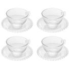 Jogo De 4 Xícaras Para Chá Café 180 Ml Cristal Pearl Wolff