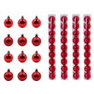 Jogo de 48 Enfeites para Árvore de Natal para Decoração Natalina Bolas Vermelhas para Pendurar Jogo de 48 Enfeites para Árvore de Natal para Decoração Natalina Bolas Vermelhas para Pendurar