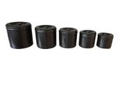 Jogo de 5 Latas de Mantimentos 14/22cm Craqueado Preto