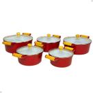 Jogo De 5 Panela Alumínio Antiaderente Cerâmica Alça Madeira Jogo De 5 Panela Alumínio Antiaderente Cerâmica Alça Madeira
