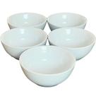 Jogo de 5 Tigelas de Porcelana Branca de 250ml para Açai e Sobremesas
