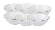 Jogo De 6 Bowls Tetis Em Vidro Opalino Gold Rim 470Ml - Lhermitage