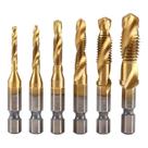 Jogo de 6 Brocas Titanium Perfura e Faz Rosca M3/4/5/6/8/10 Mm Jogo de 6 Brocas Titanium Perfura e Faz Rosca M3/4/5/6/8/10 Mm
