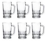 Jogo De 6 Canecas Chopp Vidro Copos Cerveja Festa 300ml