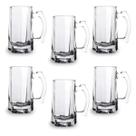 Jogo De 6 Canecas Chopp Vidro Copos Cerveja Festa 450ml Resistente Jogo De 6 Canecas Chopp Vidro Copos Cerveja Festa 450ml Resistente