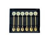 Jogo de 6 Colheres de Café Luxo Estilo Versace Dourado